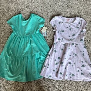 Kids' Green and Star Dresses